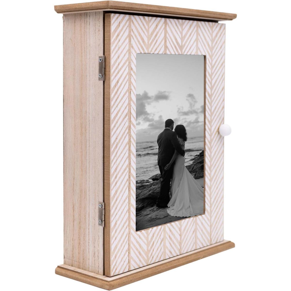 Multi-Functional Picture Photo Frame Display 6 Key Hook Holder - Brown – image 2
