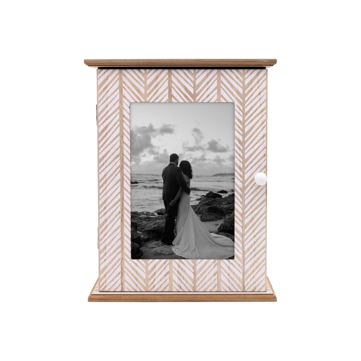 Multi-Functional Picture Photo Frame Display 6 Key Hook Holder - Brown – image 1