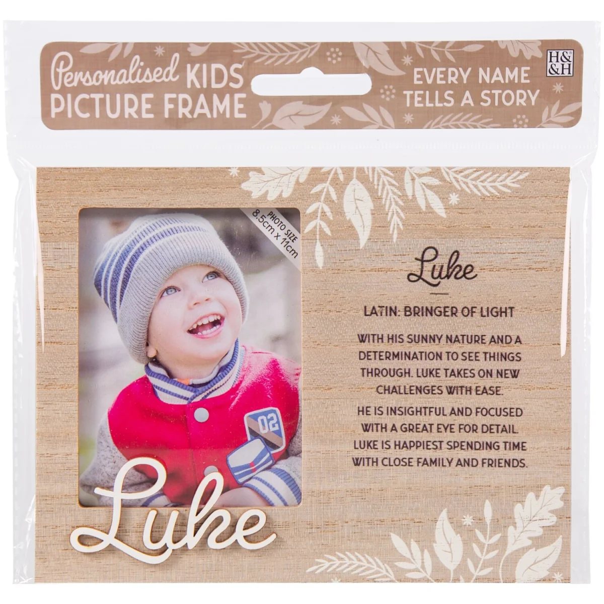 Luke Pre-personalised Child's Picture Frame - Light Brown – image 2