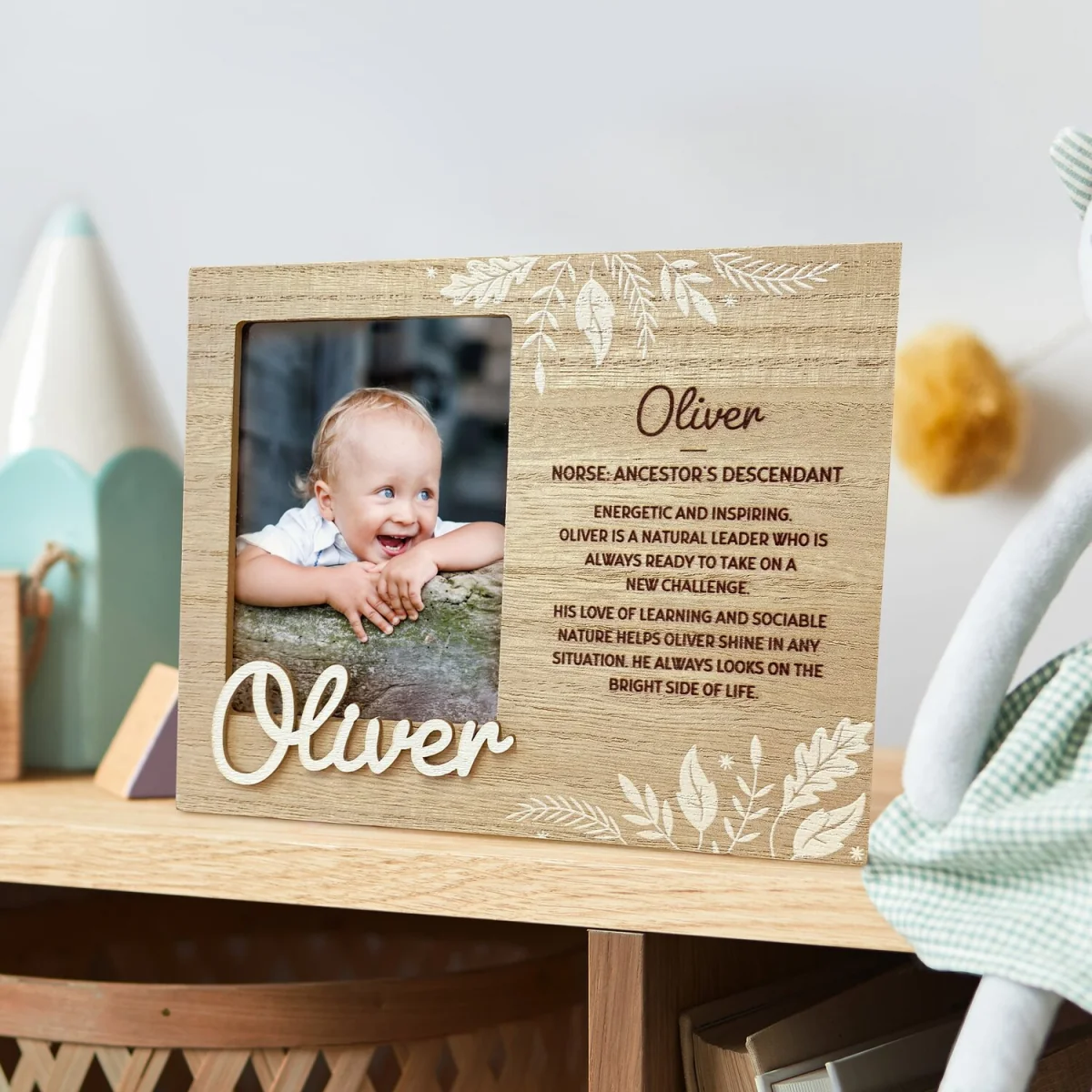 Luke Pre-personalised Child's Picture Frame - Light Brown – image 3