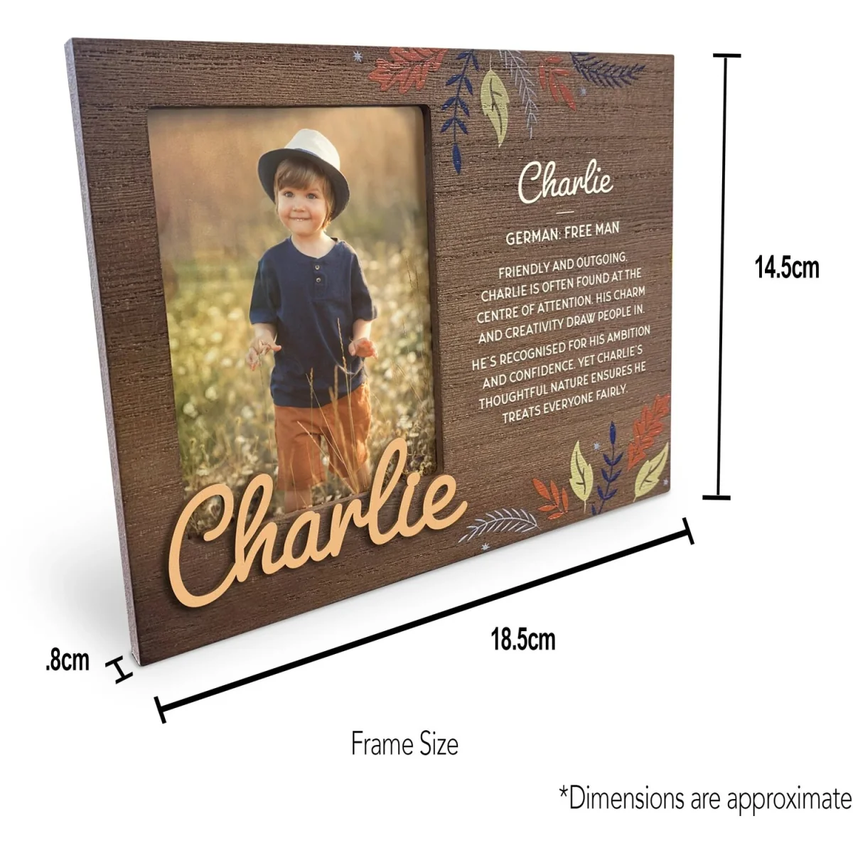 Luke Pre-personalised Child's Picture Frame - Light Brown – image 6