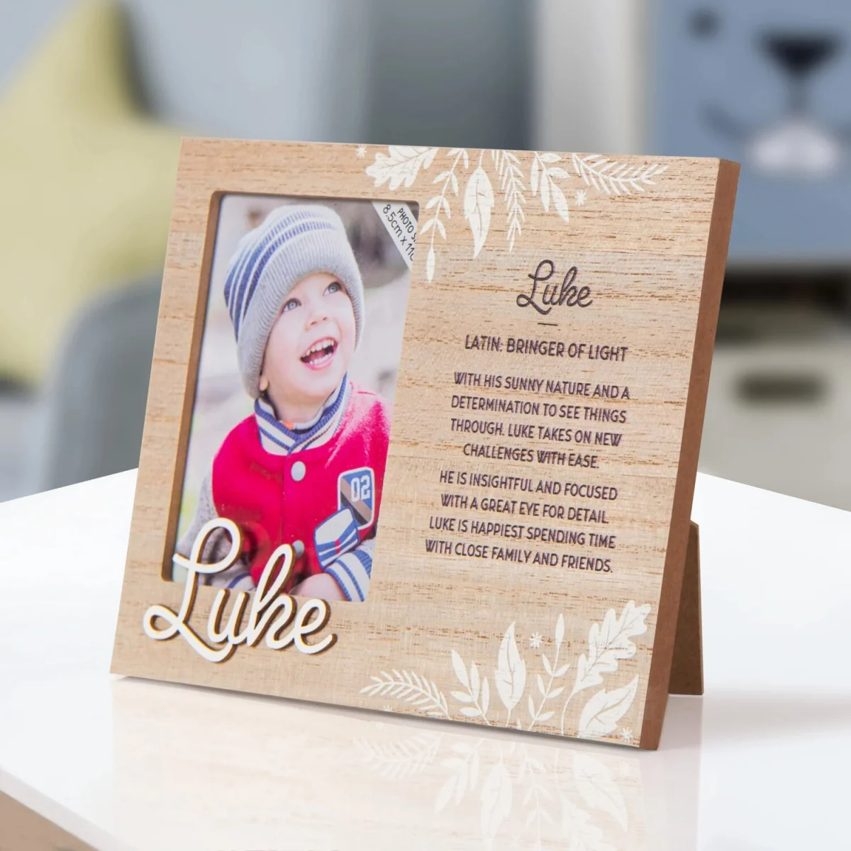 Luke Pre-personalised Child's Picture Frame - Light Brown – image 8