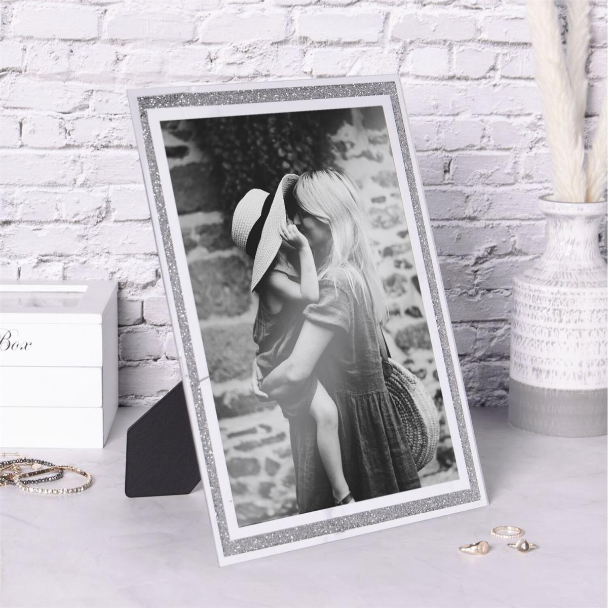 Set of 2 - Sparkle Glass Photo Frame 8" x 11.5" - Silver – image 2