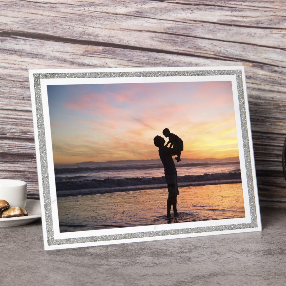 Set of 2 - Sparkle Glass Photo Frame 8" x 11.5" - Silver – image 3