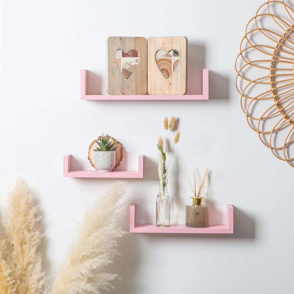 Rustic Hearts Folding 2 Photo Frames - 4 x 6" - Natural - Pack of 5 - Brown – image 5