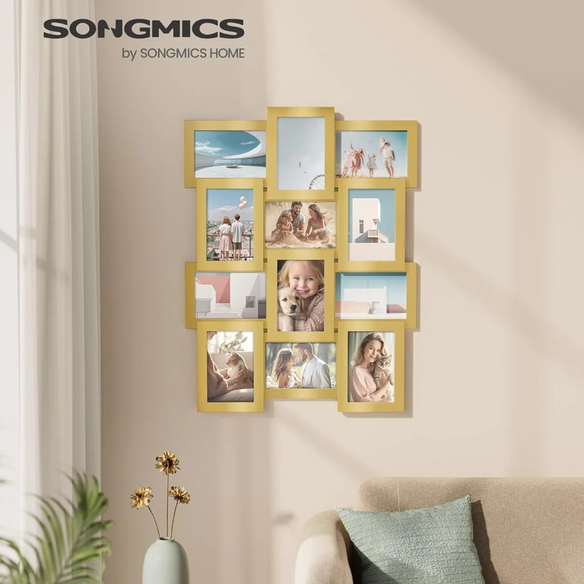 Collage Picture Frames, 12 for 4x6 Photos, Collage Photo for Wall - Gold – image 2