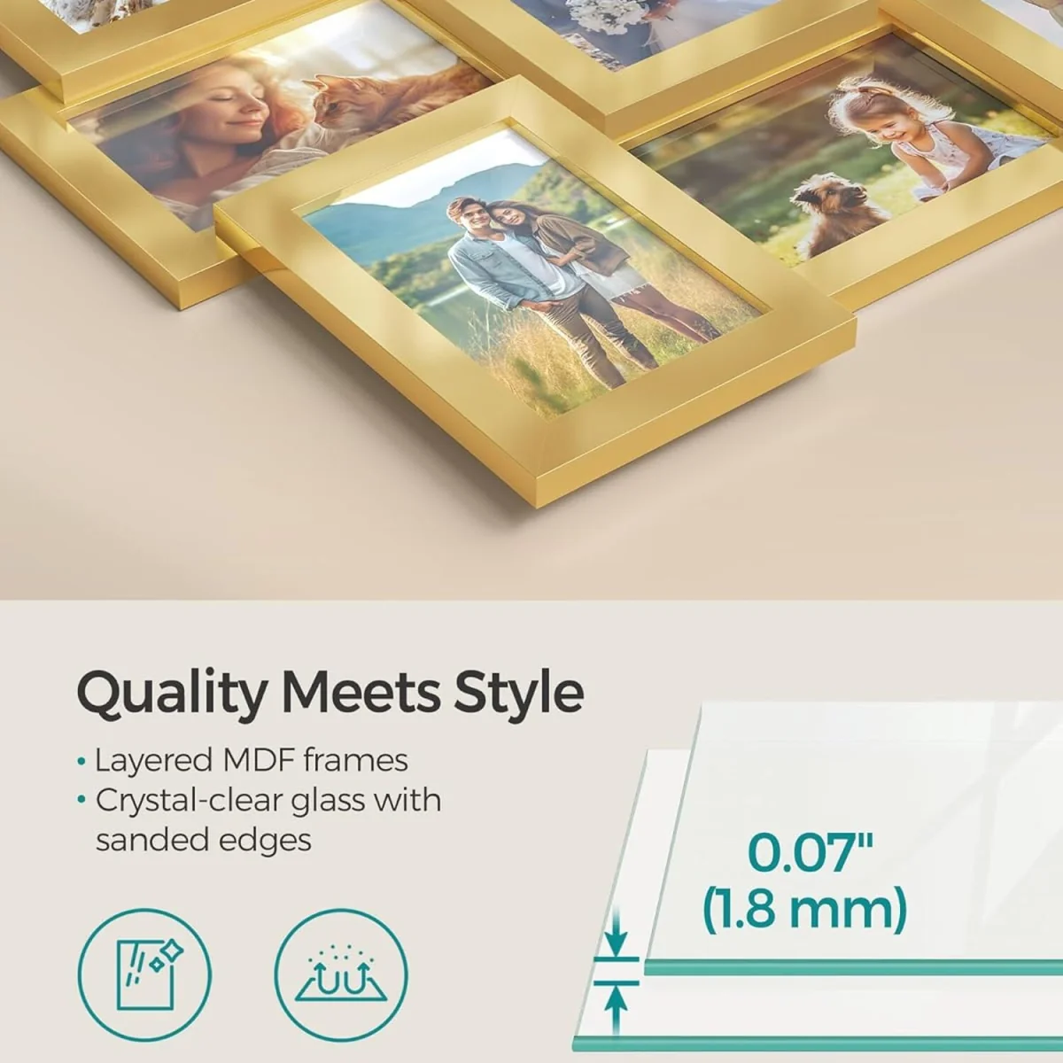 Collage Picture Frames, 12 for 4x6 Photos, Collage Photo for Wall - Gold – image 3