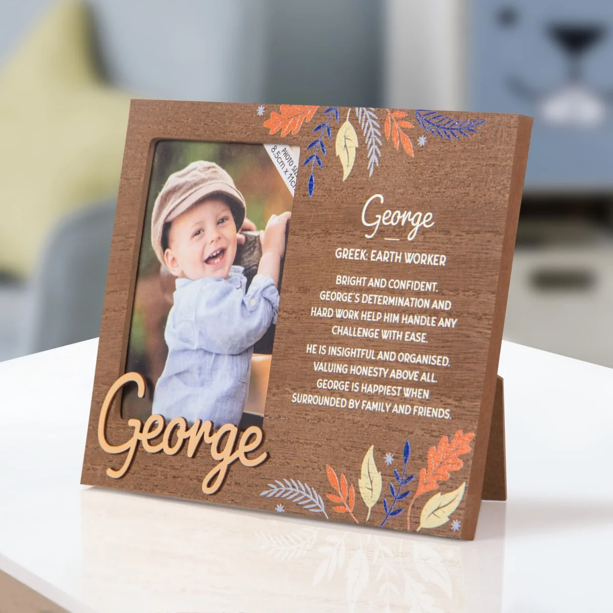 George Pre-personalised Child's Picture Frame - Light Brown – image 8