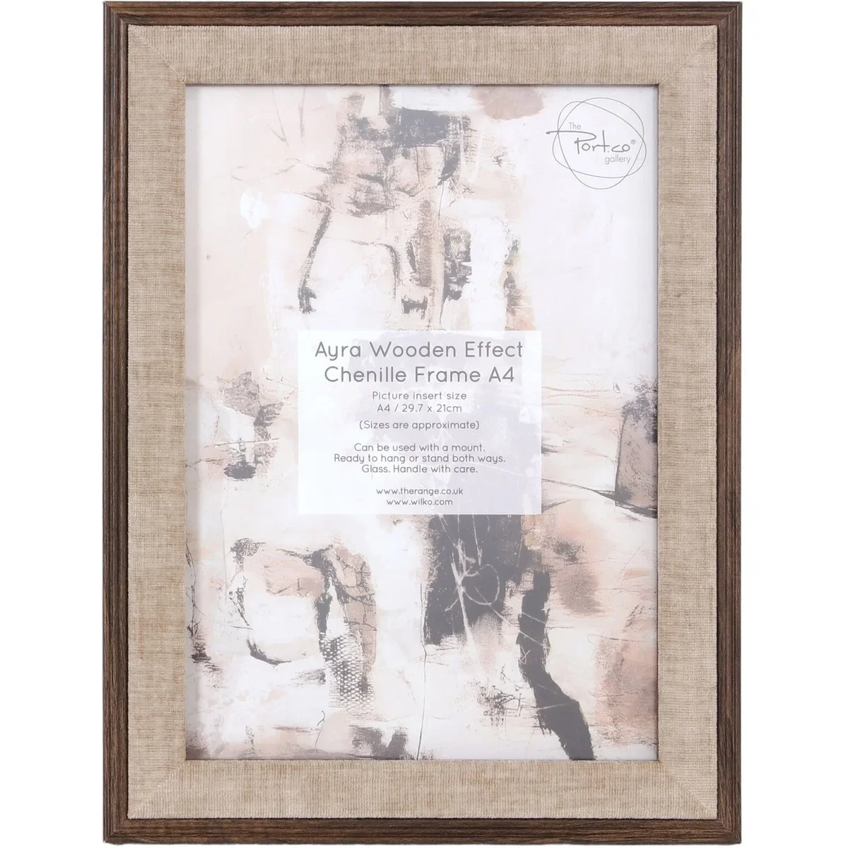 Ayra Wooden Effect Chenille Photo Frame - A4 – image 2