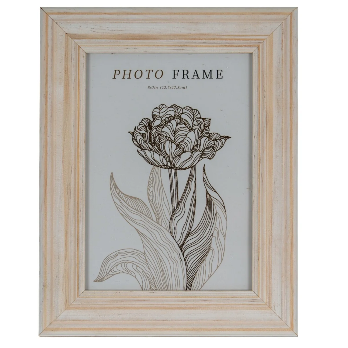 Isla 5x7 Natural Finish Photo Frame Standing Display - White – image 2