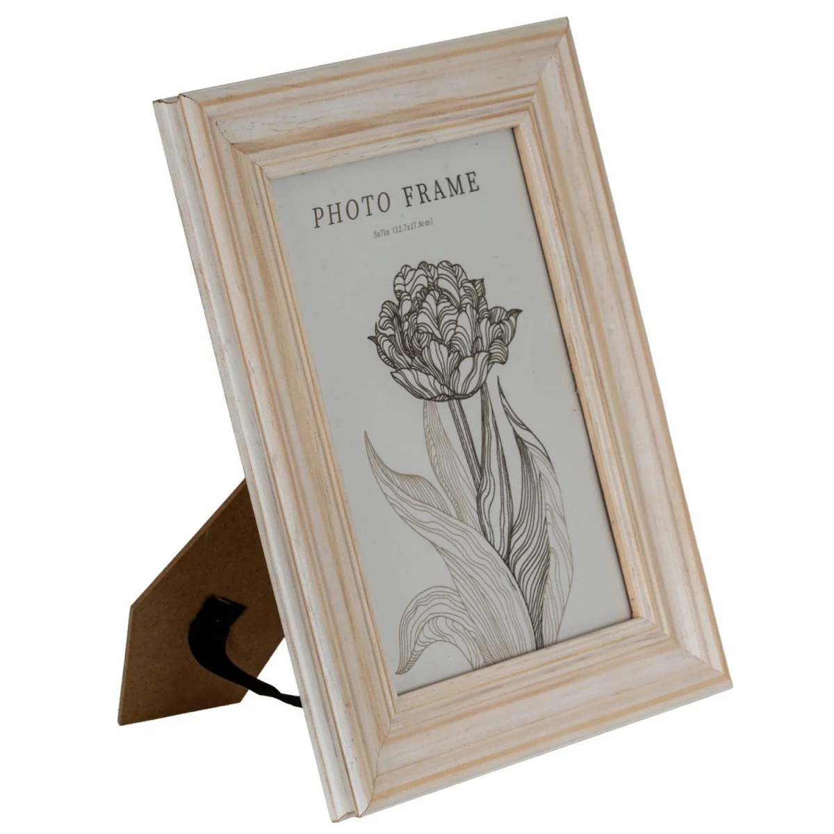 Isla 5x7 Natural Finish Photo Frame Standing Display - White – image 3