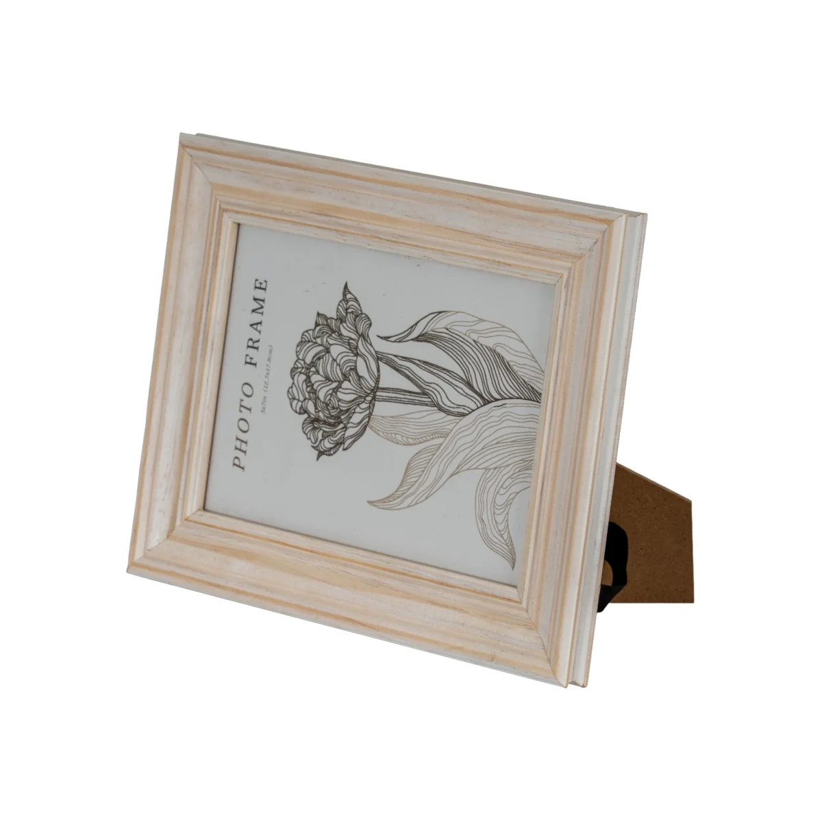 Isla 5x7 Natural Finish Photo Frame Standing Display - White – image 1