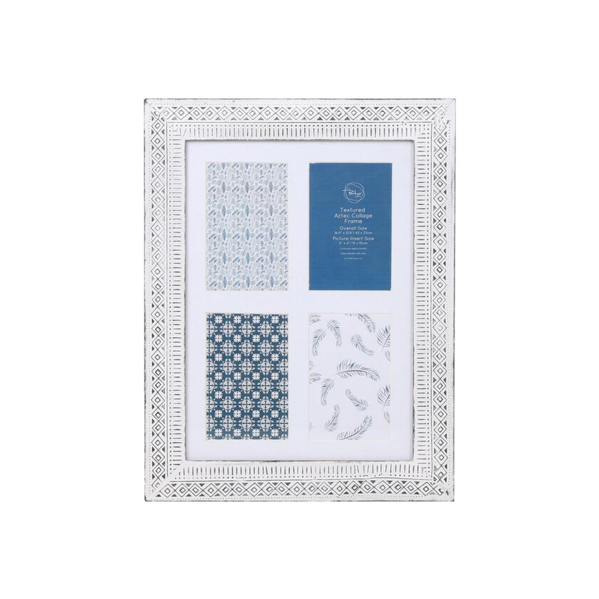Textured Aztec Collage Frame - White – image 1