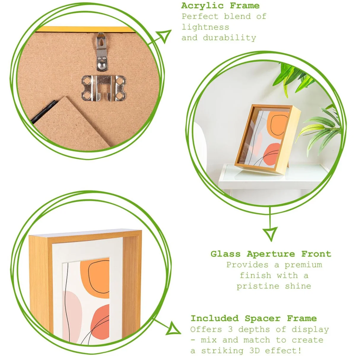 8" x 10" 3D Deep Box Photo Frames - 5" x 7" Mount - White/Ivory - Pack of 5 - White/Ivory – image 3