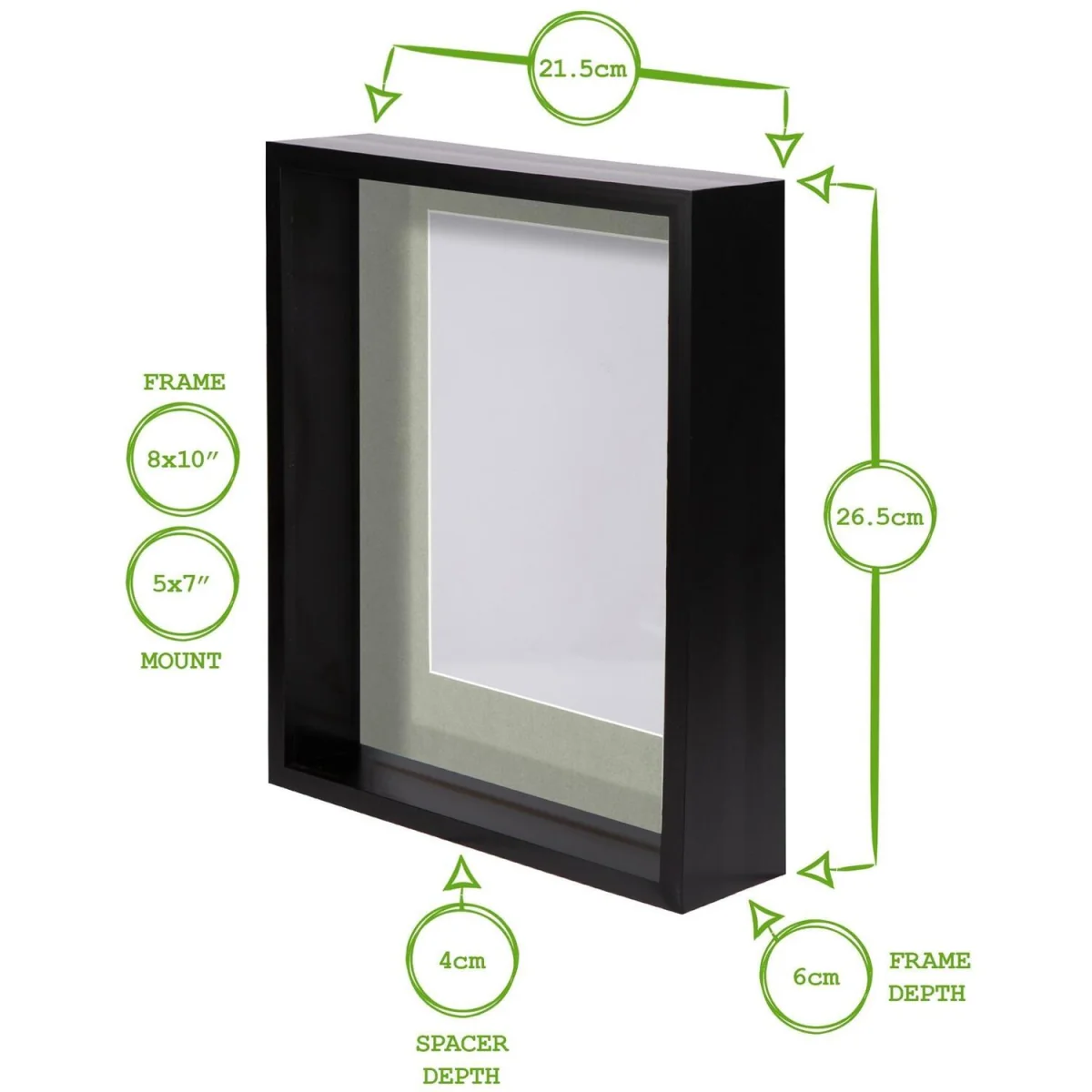 8" x 10" 3D Deep Box Photo Frames - 5" x 7" Mount - White/Ivory - Pack of 5 - White/Ivory – image 5