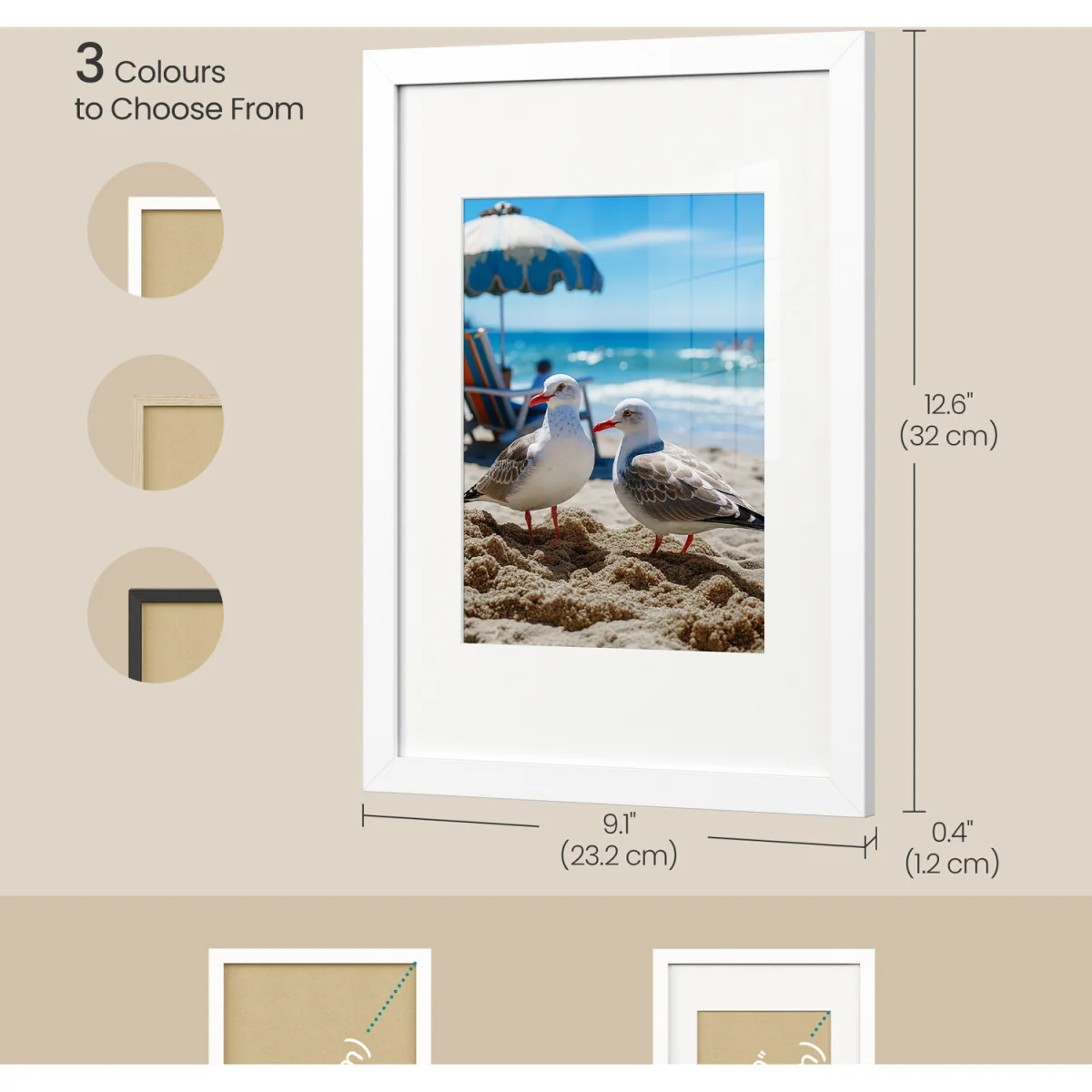 SONGMICS A4 Picture Frames, Photo Frames - White – image 6