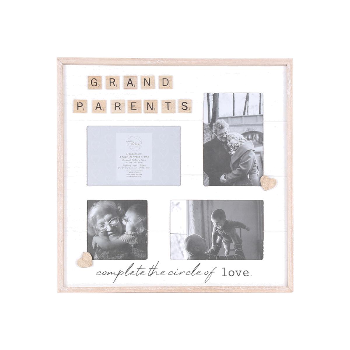 Grandparents 4 Aperture Wood Frame – image 1