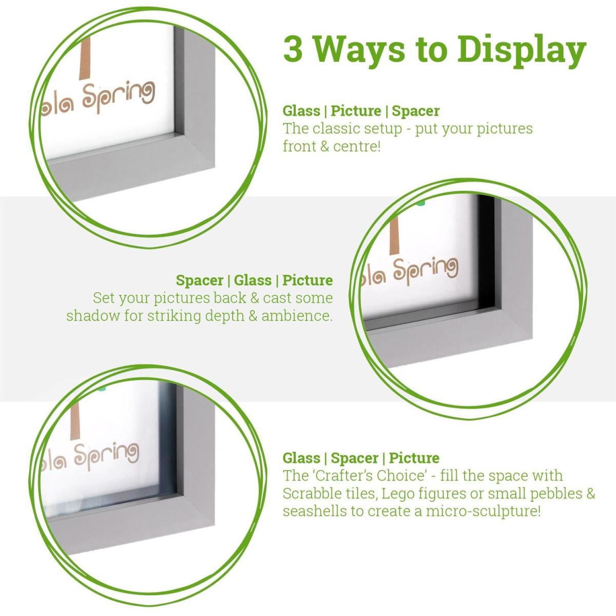 8x10" 3D Box Photo Frame Pack of 2 - Grey / 23.4cm – image 3