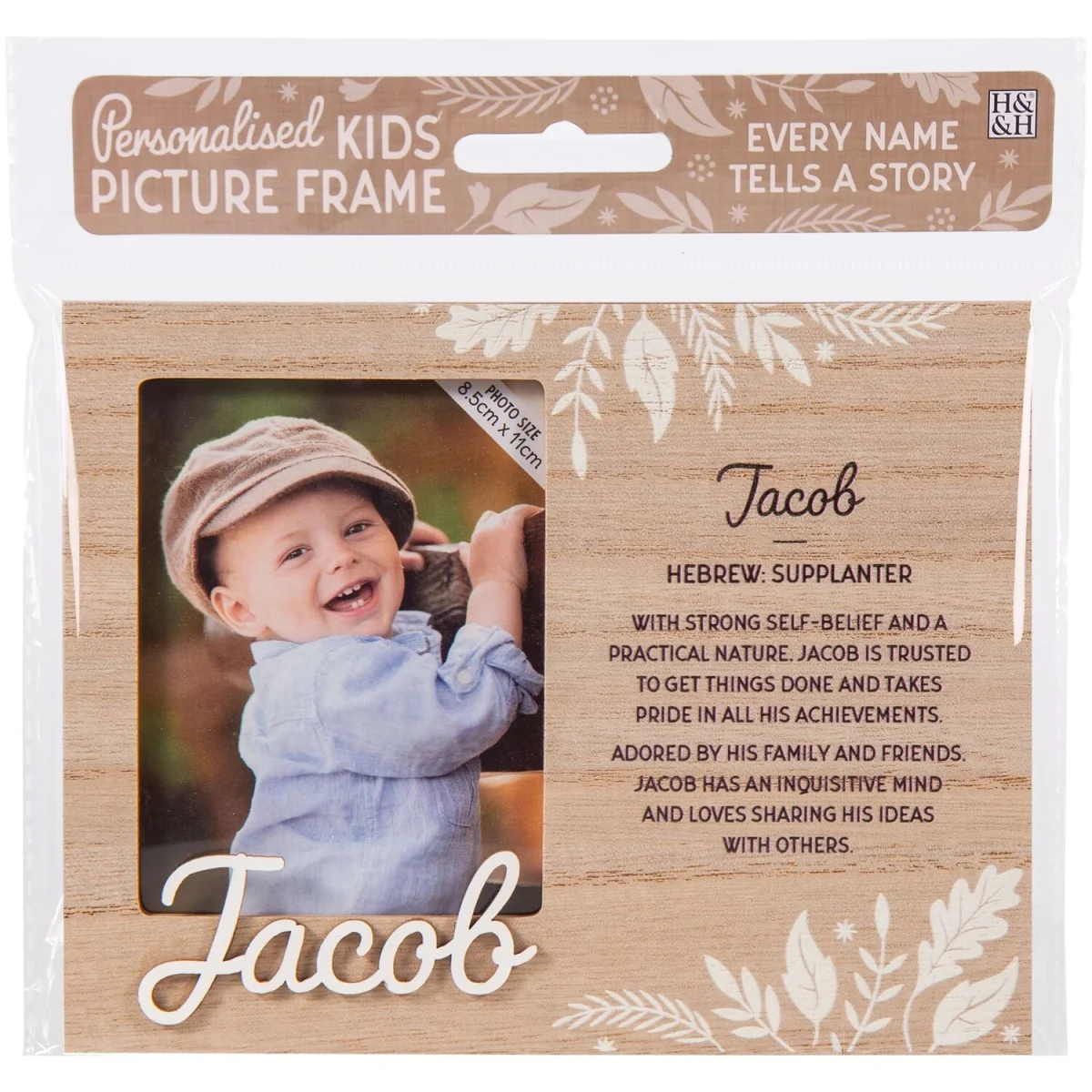 Jacob Pre-personalised Child's Picture Frame - Light Brown – image 2
