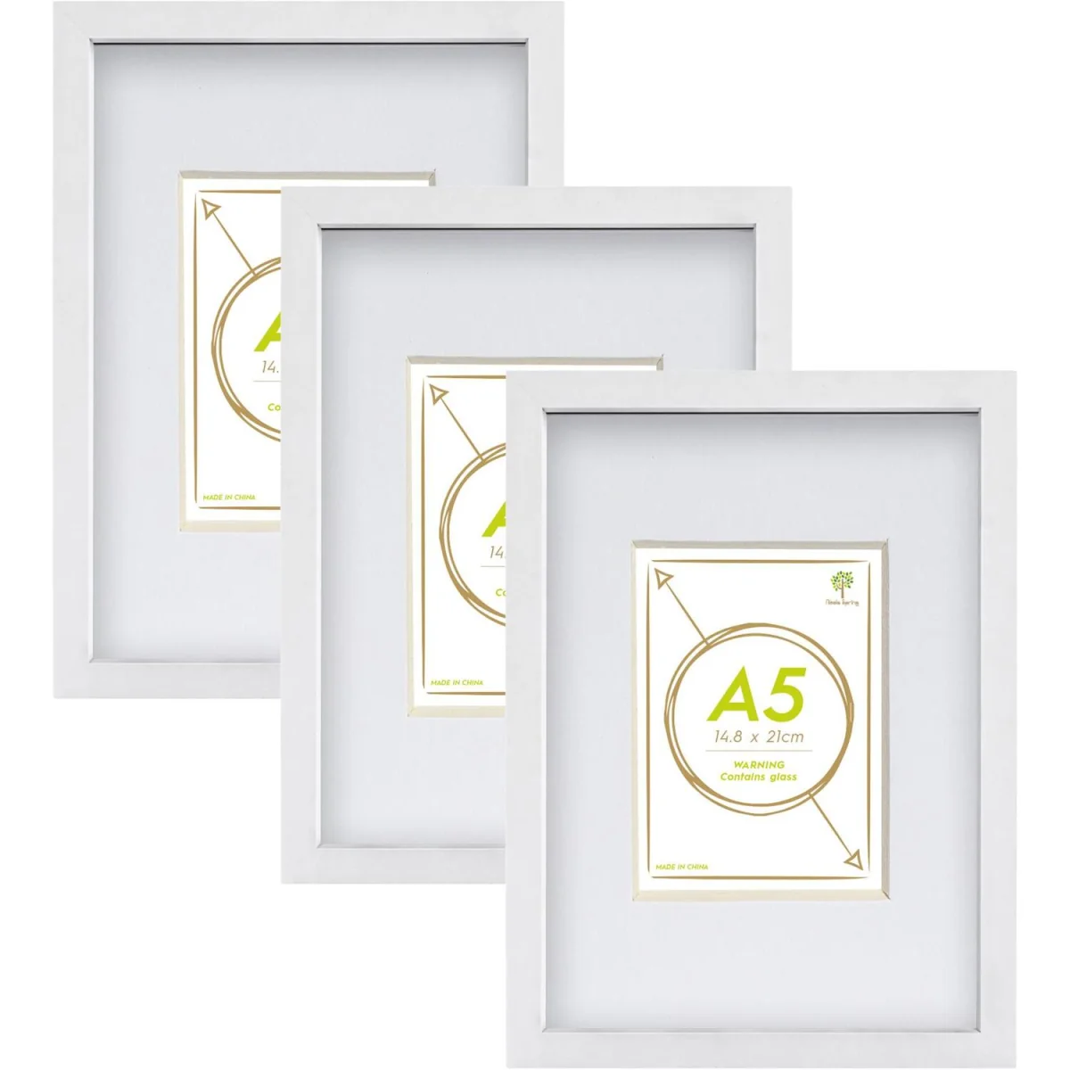 Photo Frames with A5 Mounts - A4 (8" x 12") - White - Pack of 3 - White – image 3