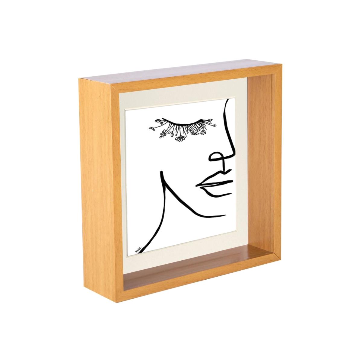 3D Deep Box Photo Frame - 8 x 8" with 6 x 6" Mount - Light Wood/Ivory – image 1