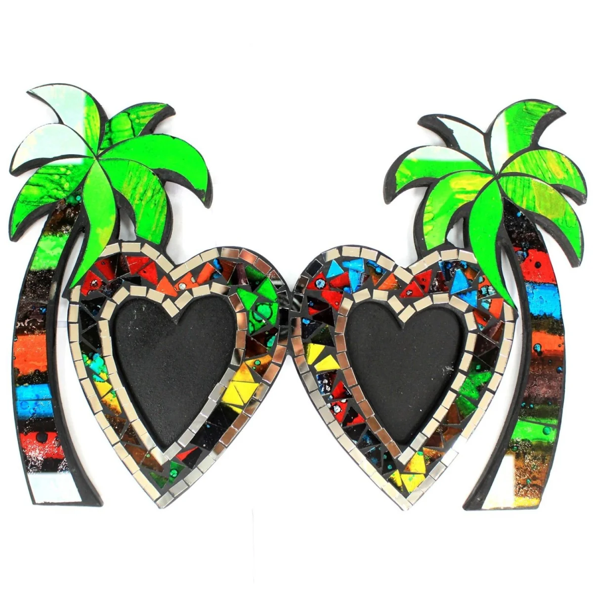 Heart Coconut Tree Double Mosaic Picture Frame Wall Mount - Multi – image 4