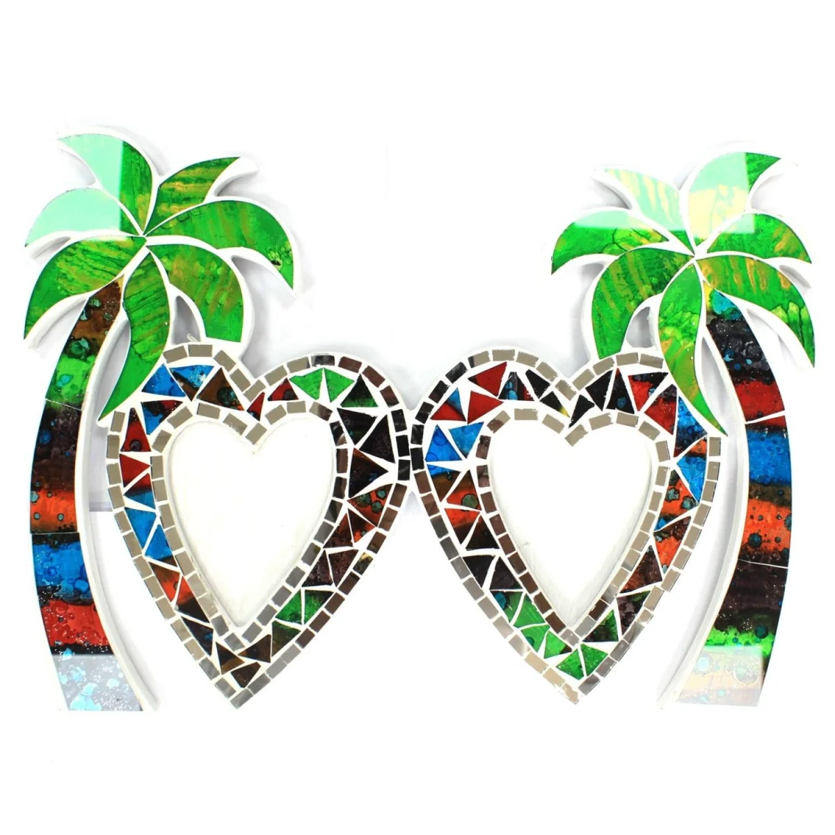 Heart Coconut Tree Double Mosaic Picture Frame Wall Mount - Multi – image 5
