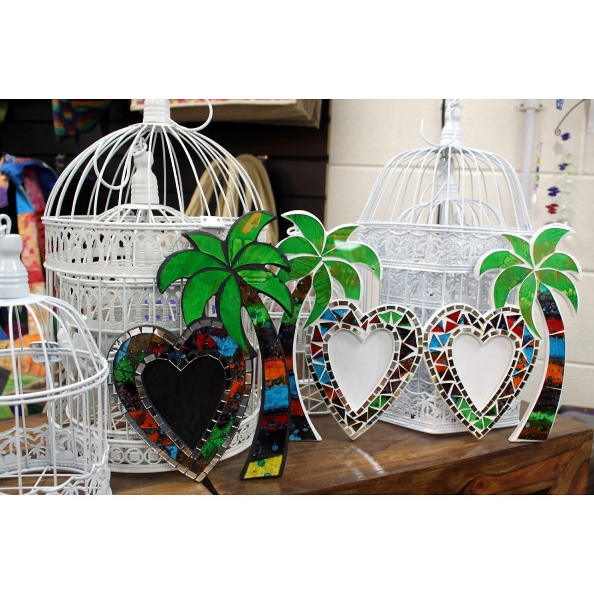 Heart Coconut Tree Double Mosaic Picture Frame Wall Mount - Multi – image 6