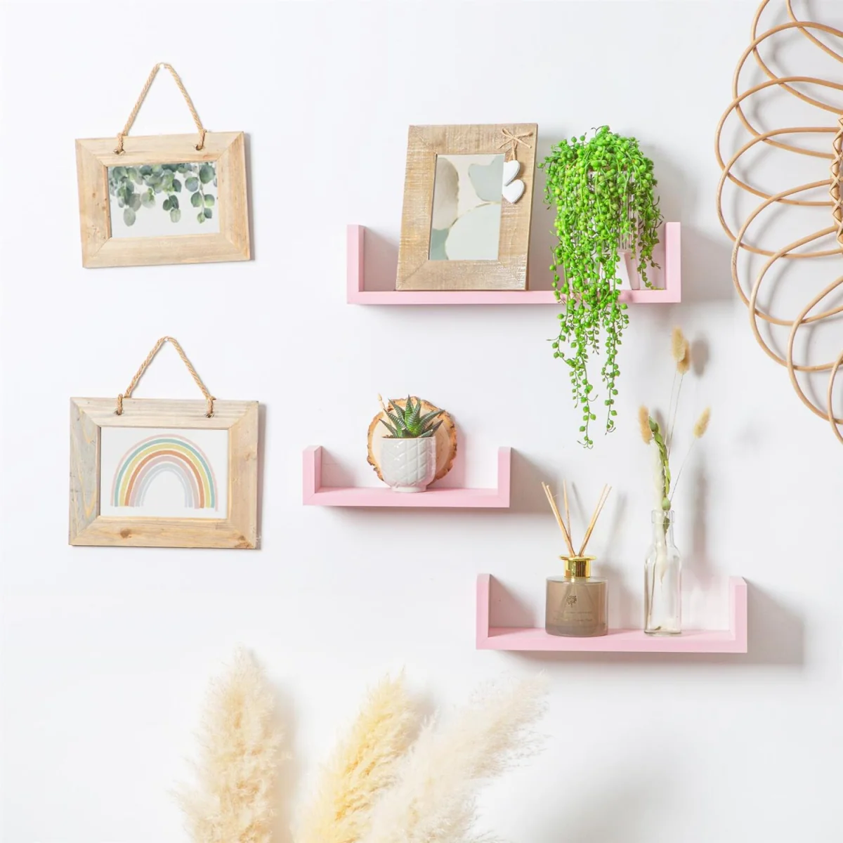 Rustic Hearts Hanging Photo Frames - 6 x 4" - Natural - Pack of 5 - Brown – image 7