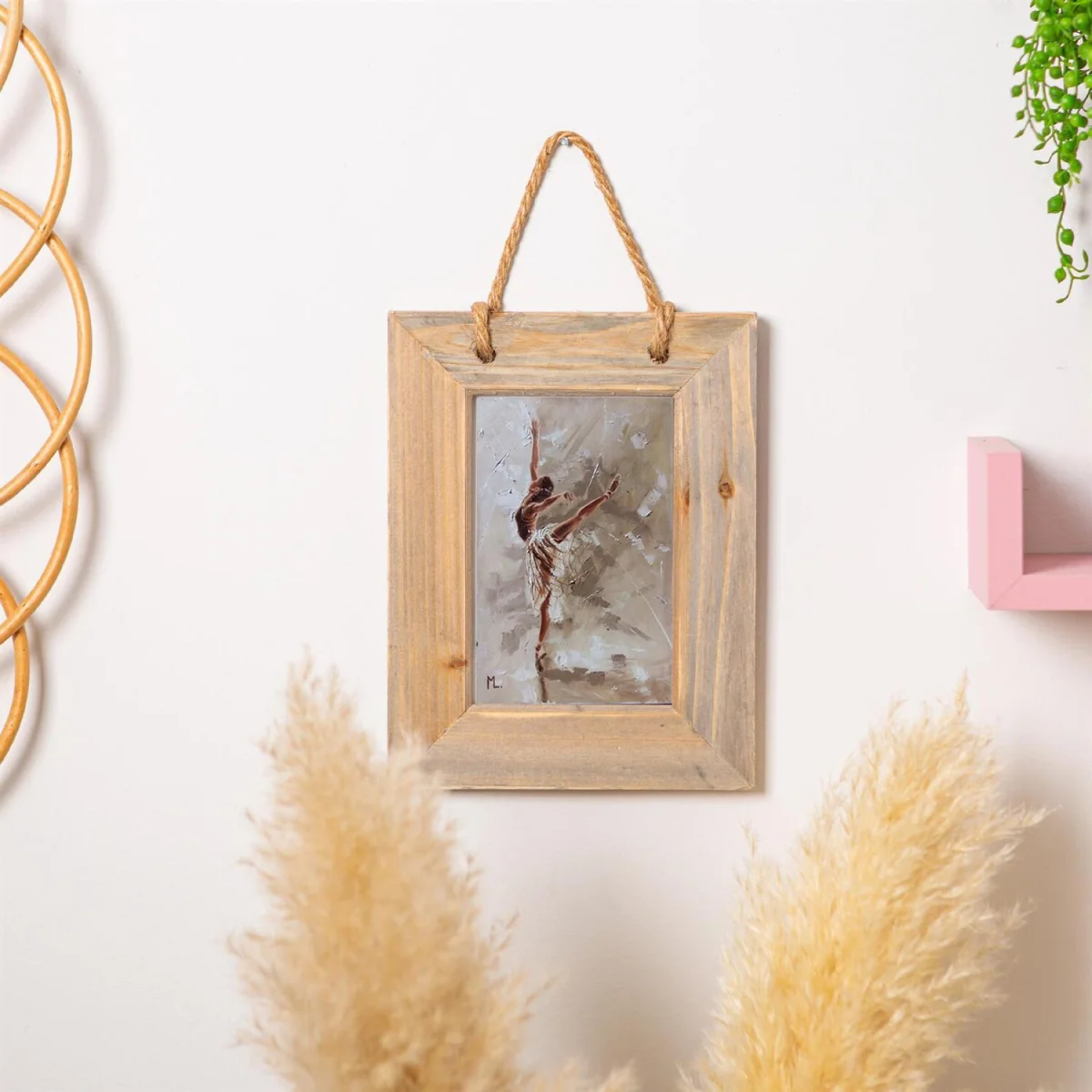 Rustic Hearts Hanging Photo Frames - 6 x 4" - Natural - Pack of 5 - Brown – image 1