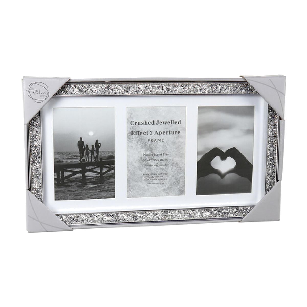Crushed Jewelled Effect 3 Aperture Frame – image 1