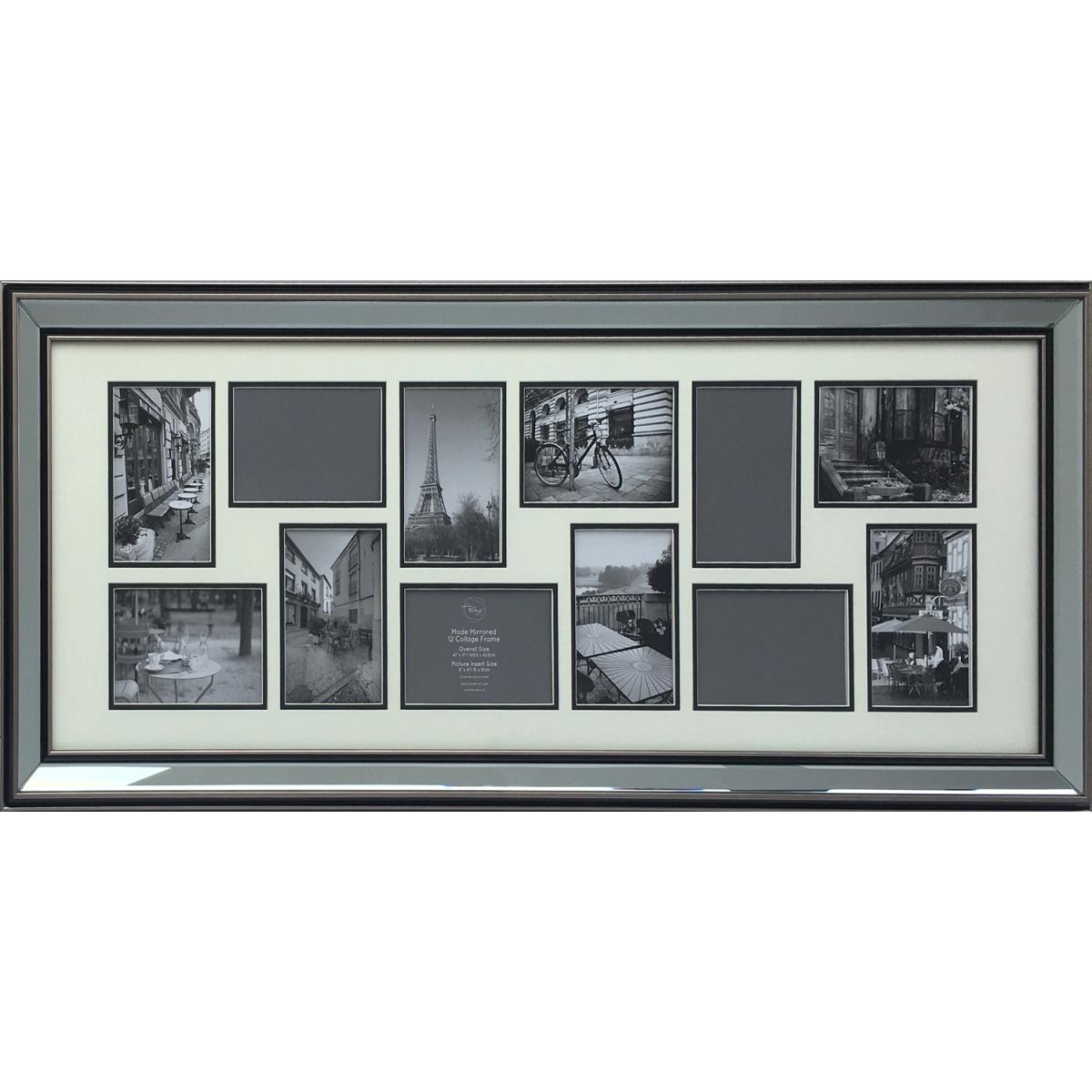 Mode Mirrored 12 Collage Frame - Mirrored Silver – image 2