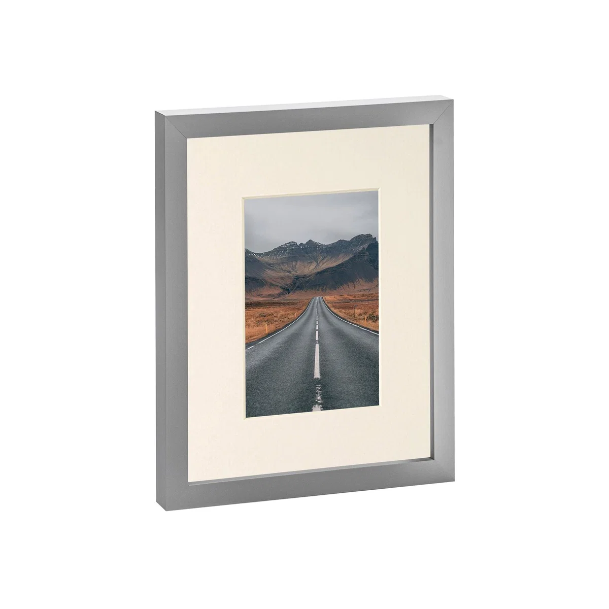 Photo Frame with 4x6" Mount - 8x10" - Grey - Ivory