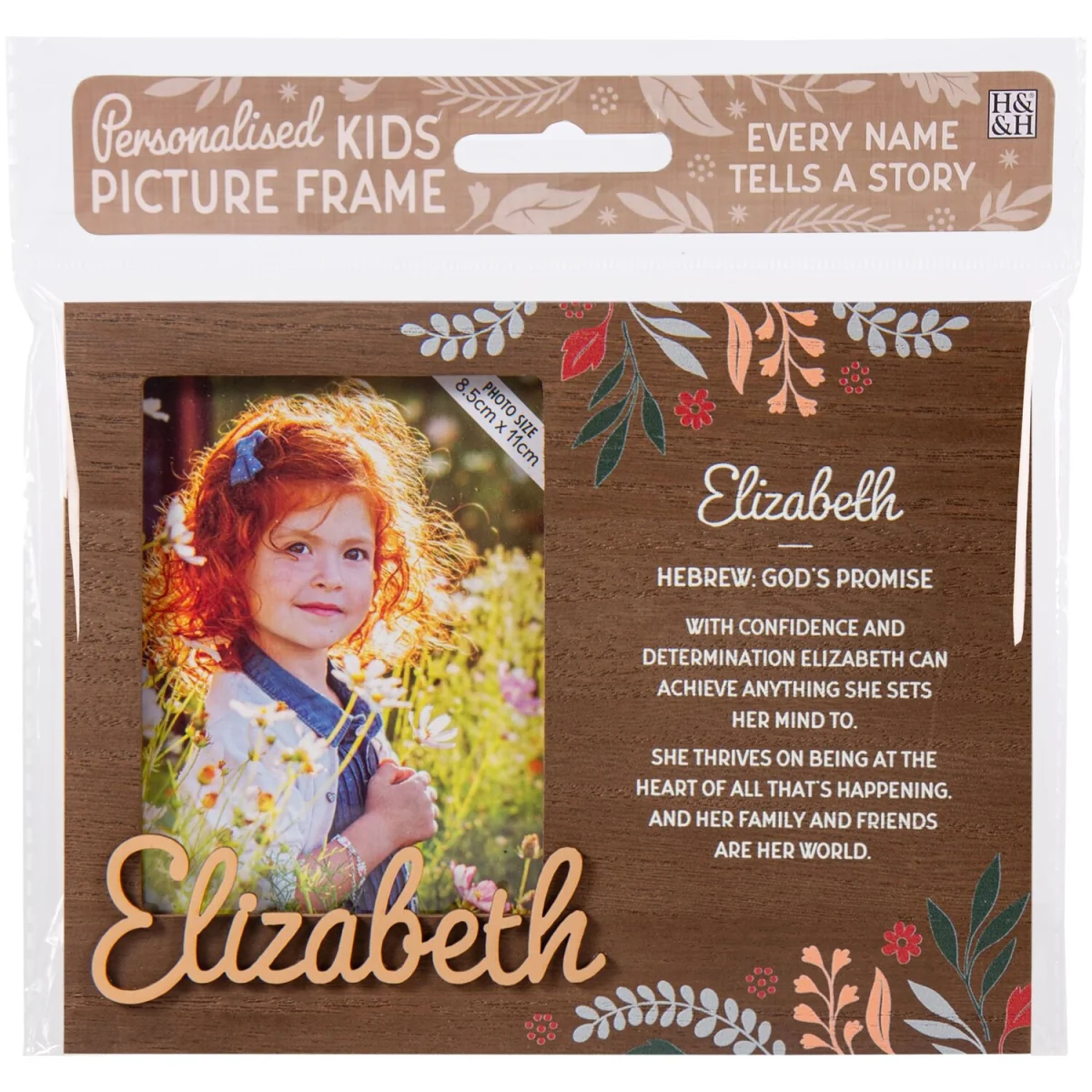 Elizabeth Pre-personalised Child's Picture Frame - Dark Brown – image 2