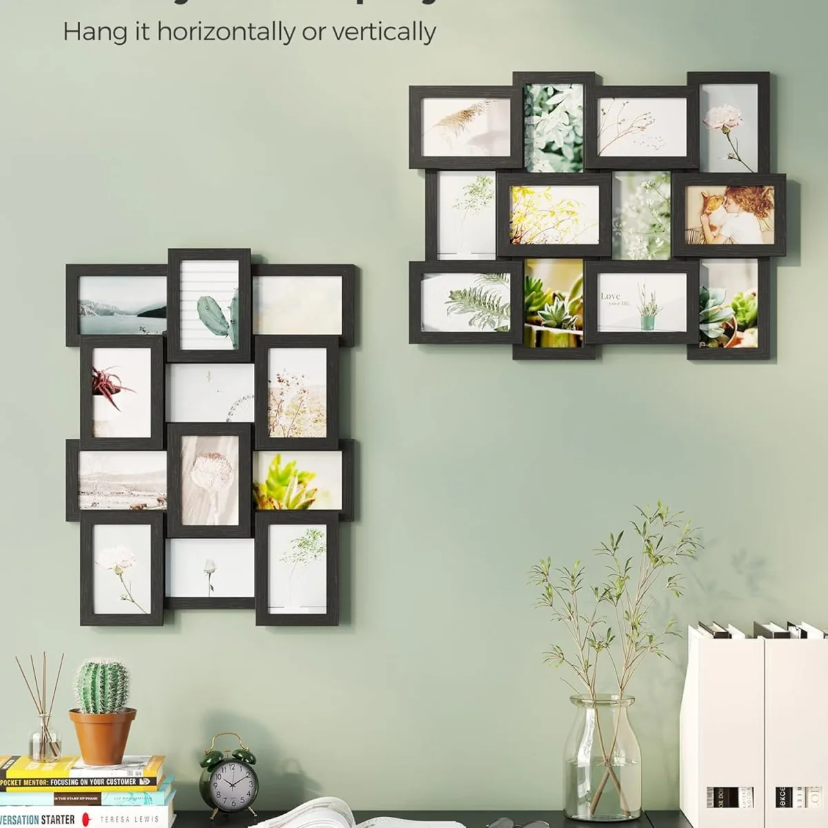 SONGMICS 12 Photo MDF Collage Frame Glass Front - Black – image 3