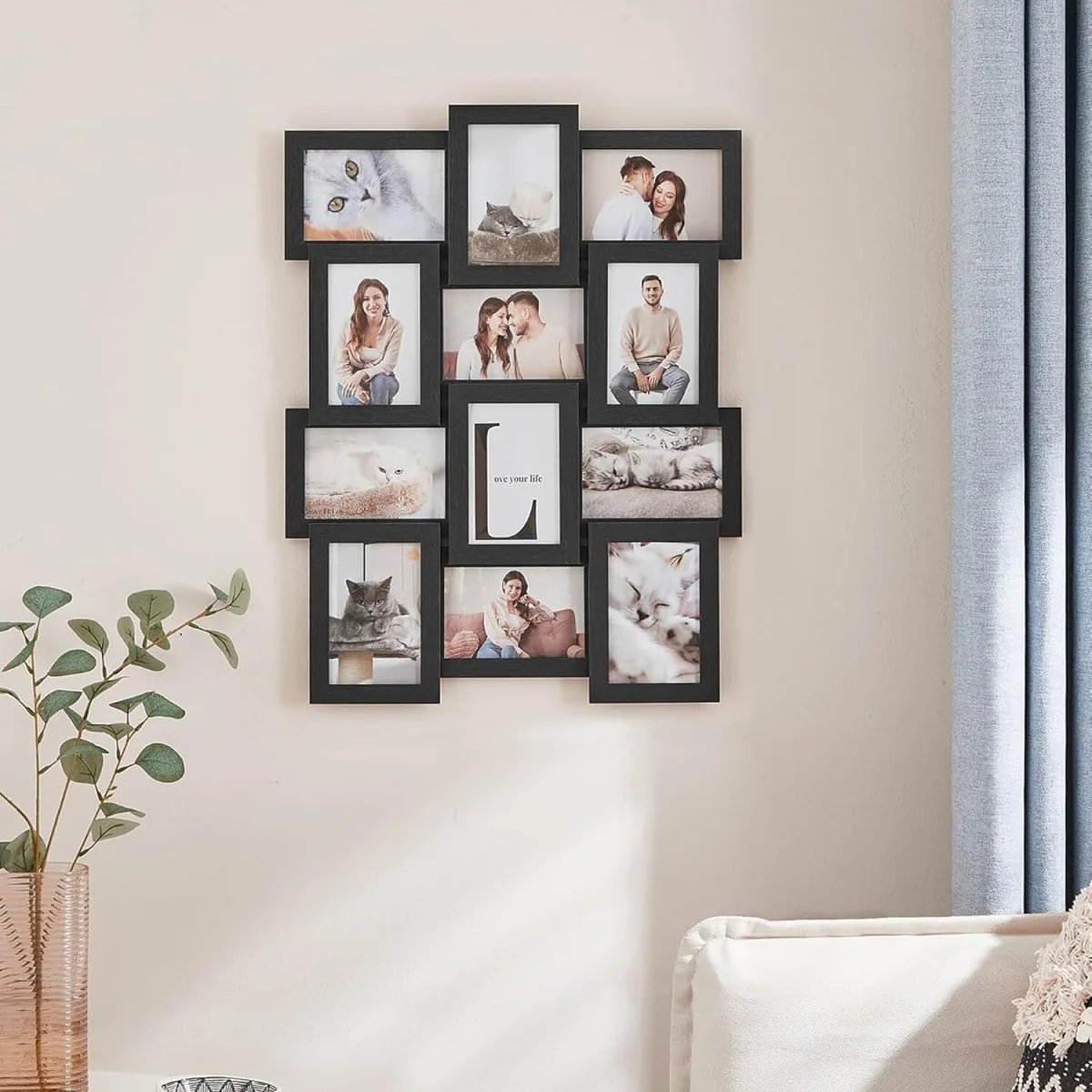 SONGMICS 12 Photo MDF Collage Frame Glass Front - Black – image 7