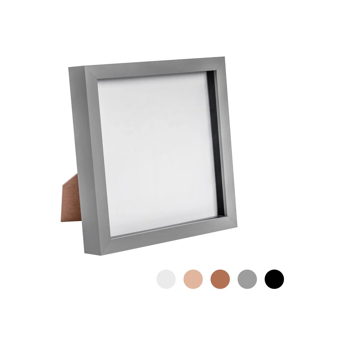 8x8" 3D Box Photo Frame - Grey / Plastic – image 1