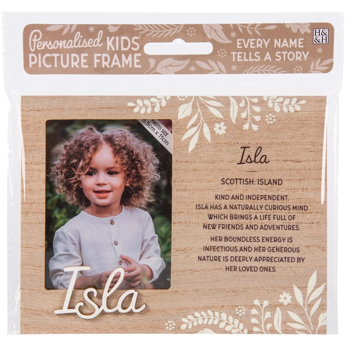 Isla Pre-personalised Child's Picture Frame - Light Brown – image 2