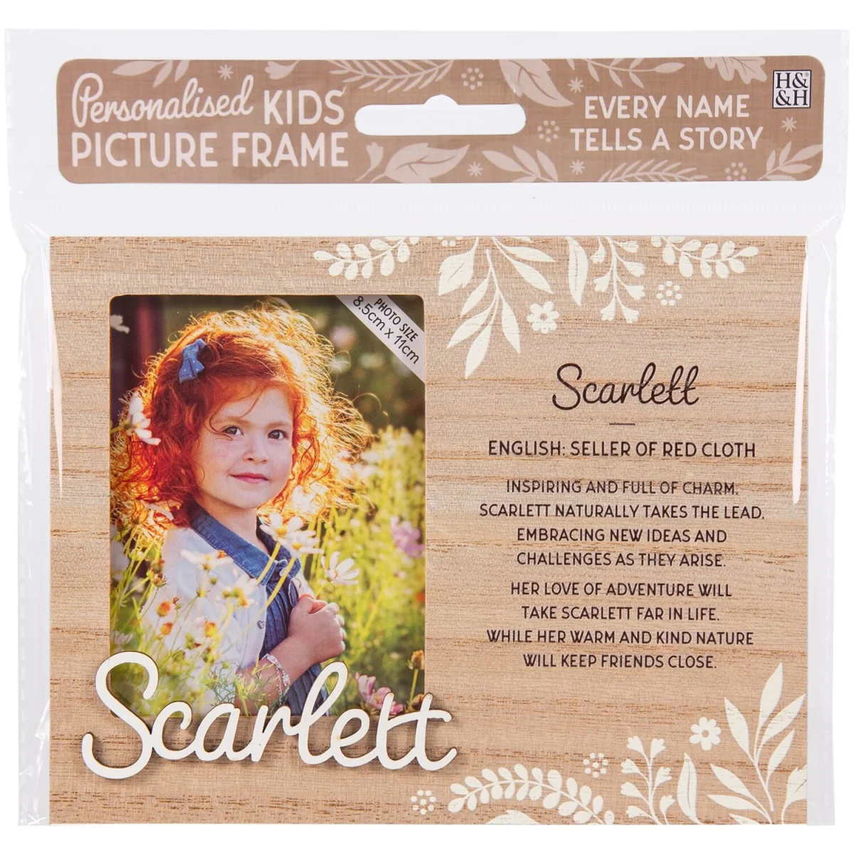 Scarlett Pre-personalised Child's Picture Frame - Light Brown – image 2