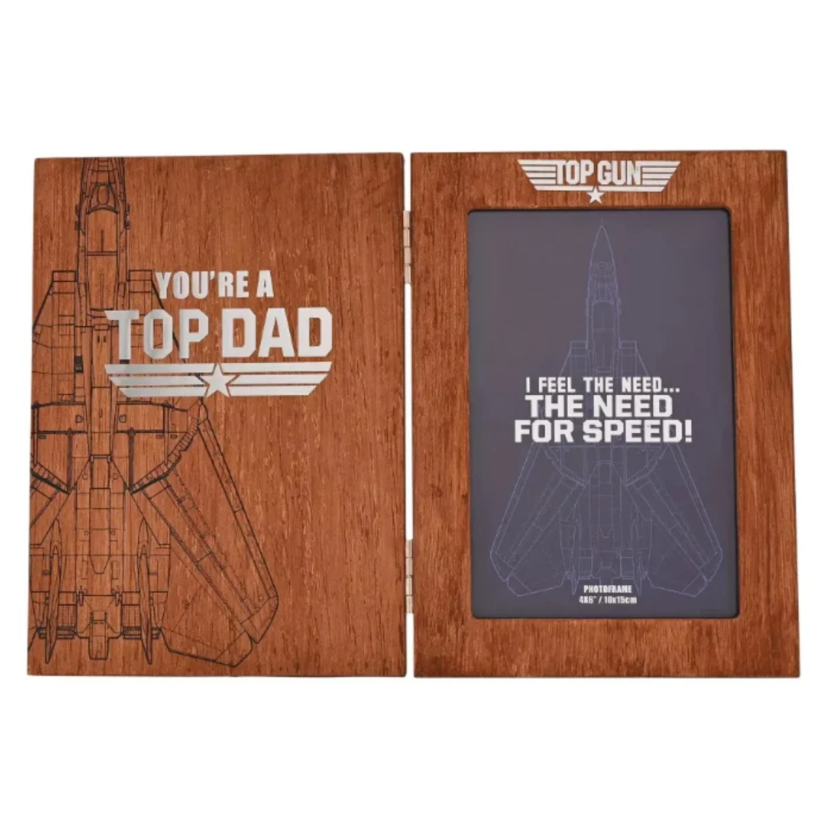 Top Gun Top Dad Folding Photo Frame - Brown – image 2