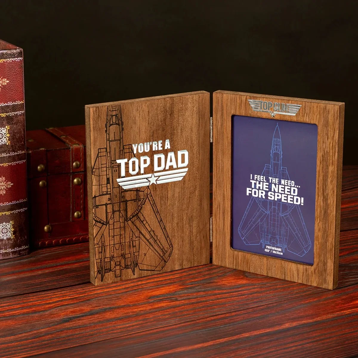 Top Gun Top Dad Folding Photo Frame - Brown – image 3