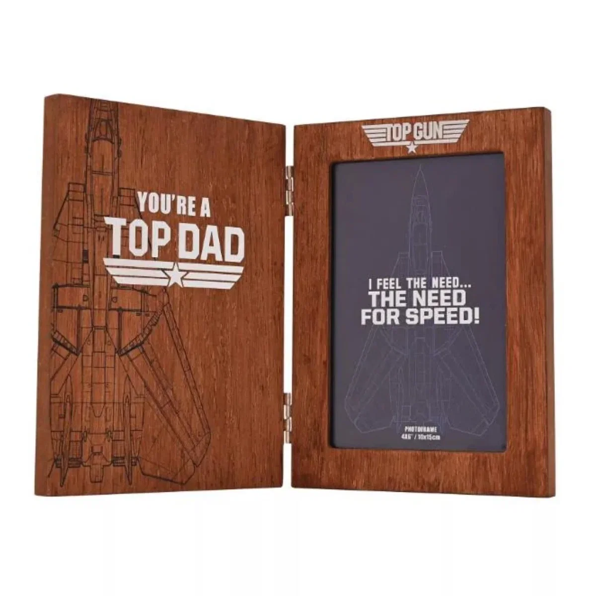 Top Gun Top Dad Folding Photo Frame - Brown – image 4