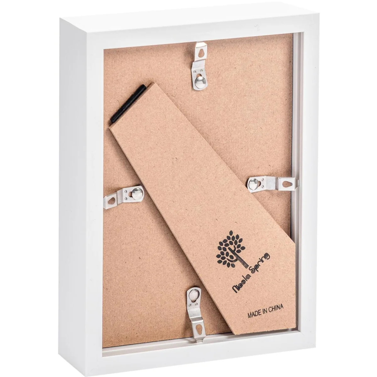 5" x 7" White 3D Box Photo Frames - 4" x 6" Mount - White - Pack of 5 - White/White – image 4