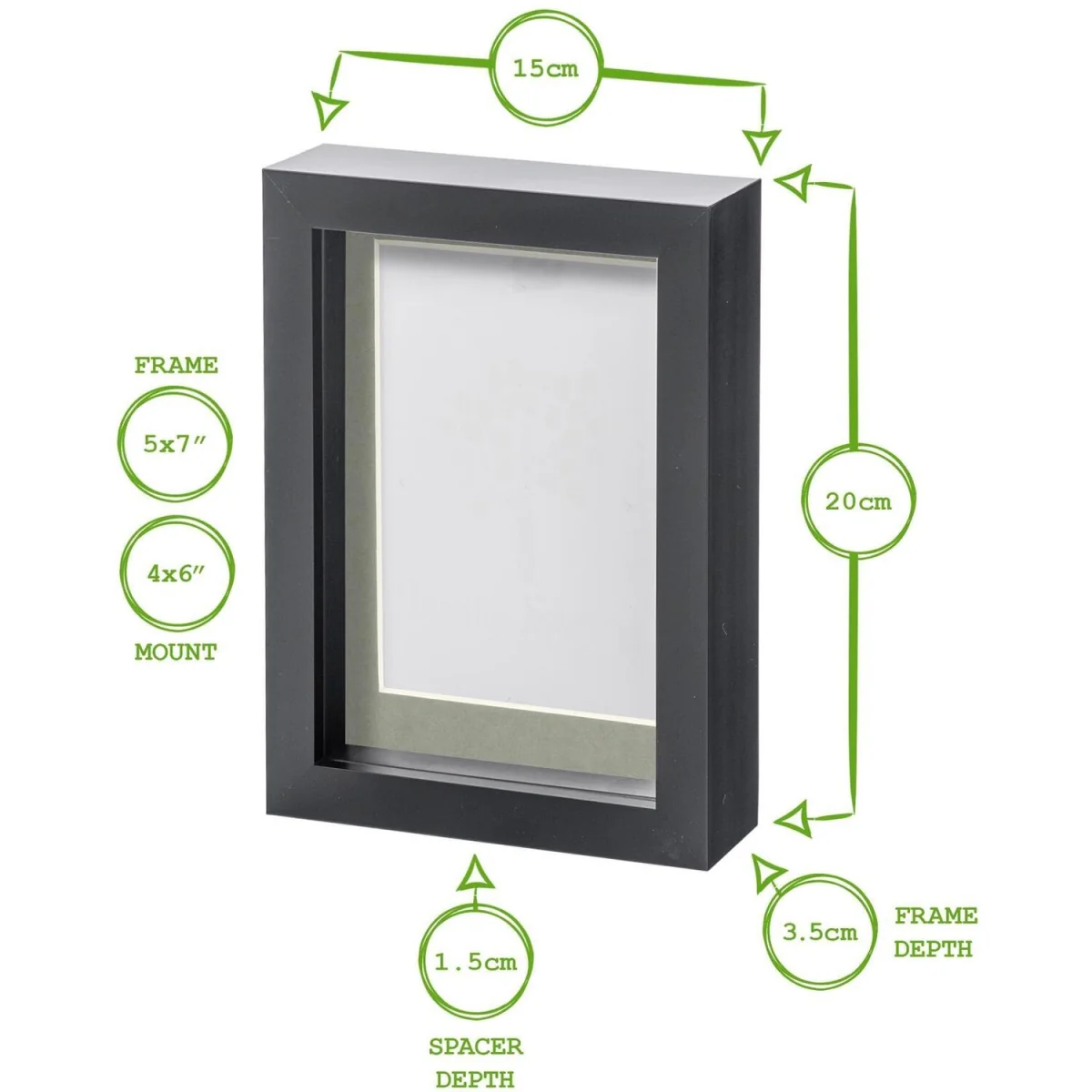 5" x 7" White 3D Box Photo Frames - 4" x 6" Mount - White - Pack of 5 - White/White – image 5