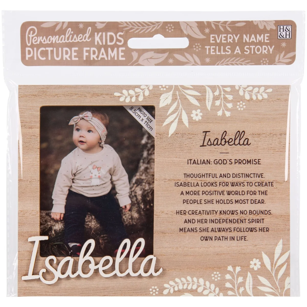Isabella Pre-personalised Child's Picture Frame - Light Brown – image 2