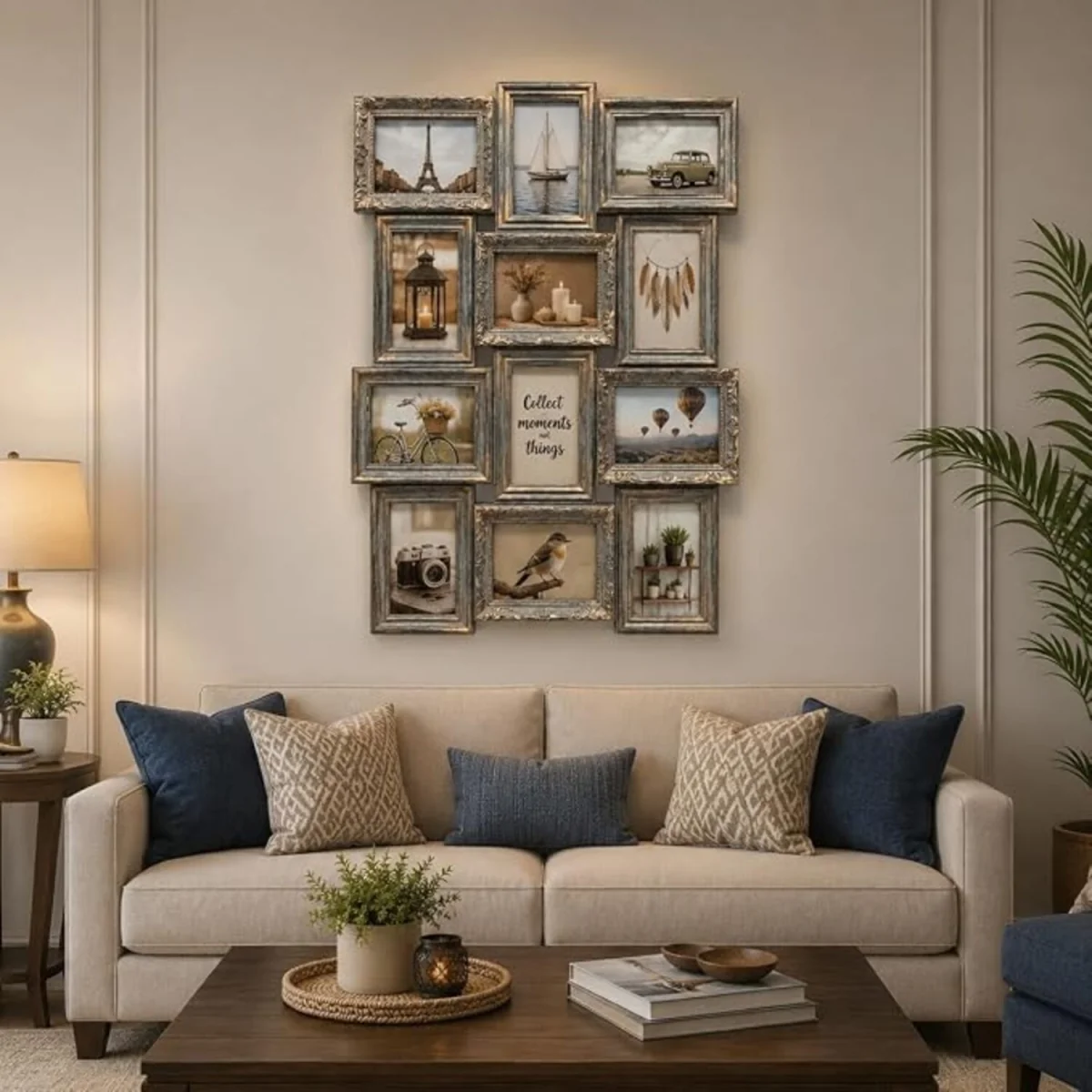 12 Multi-Aperture Ornate Photo Frame Grey 58x45Cm - Blacky – image 1