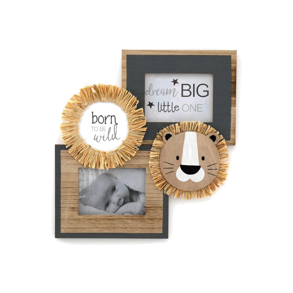 Double Lion Multi Photo Frame - Neutral