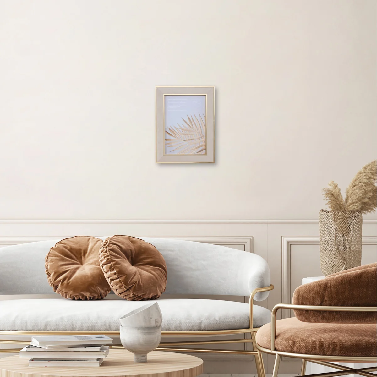Gold Edge Velvet Photo Frame - Neutral / A4 – image 2