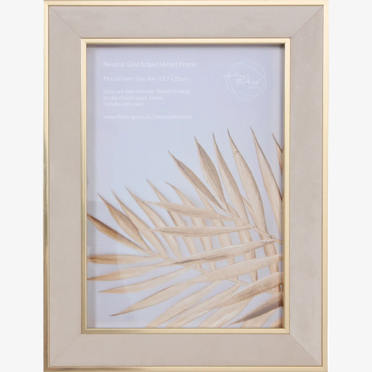 Gold Edge Velvet Photo Frame - Neutral / A4 – image 1