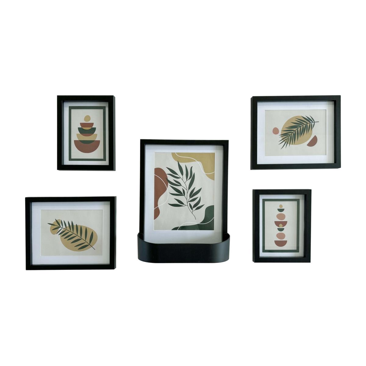 Set of 5 Frames with Shelf - Black